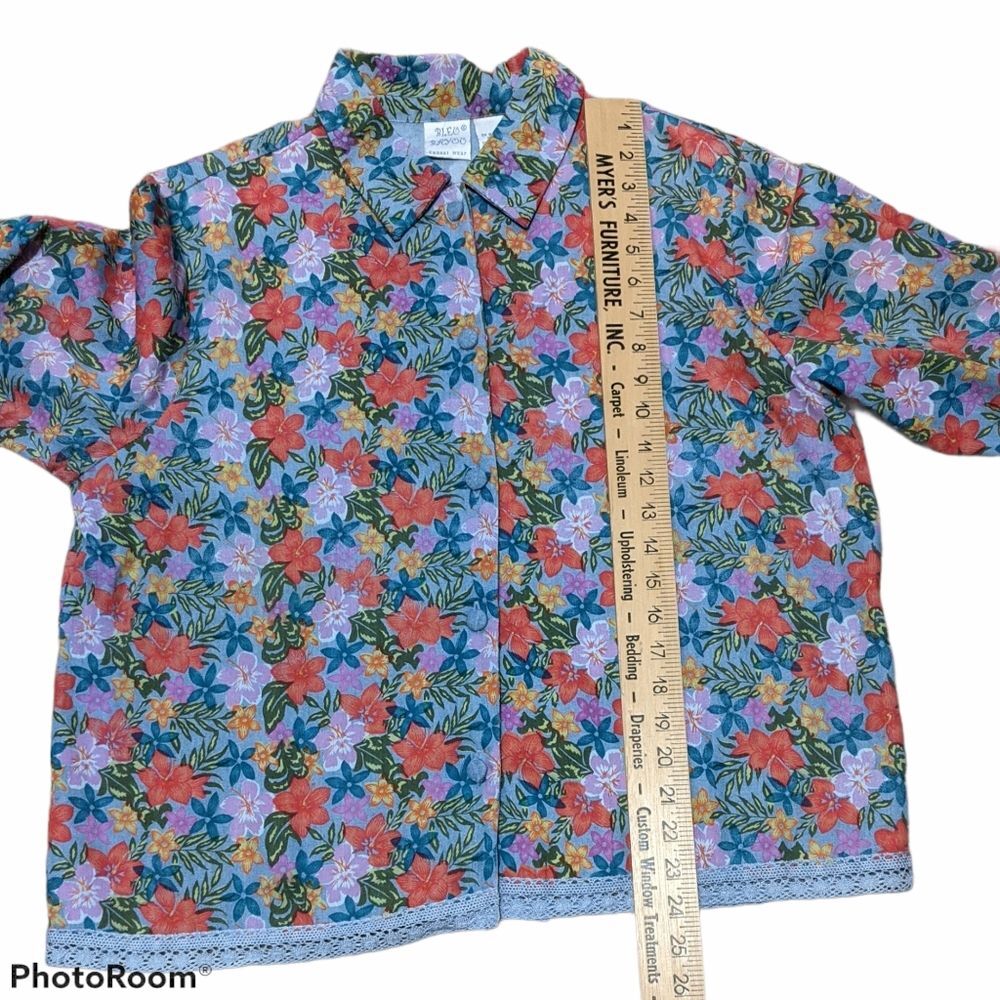 Bleu Bayou 2 PC jumper set size large vintage denim chambray embroidered modest - Picture 6 of 14
